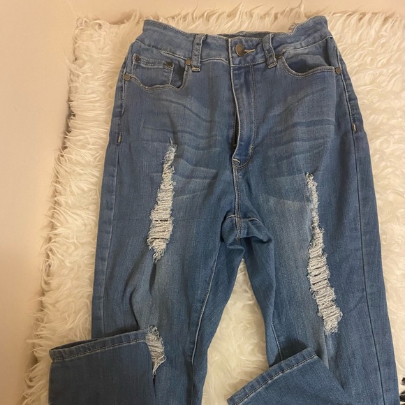 Fashion Nova Denim - Distressed high waisted fashion nova size 7 jeans